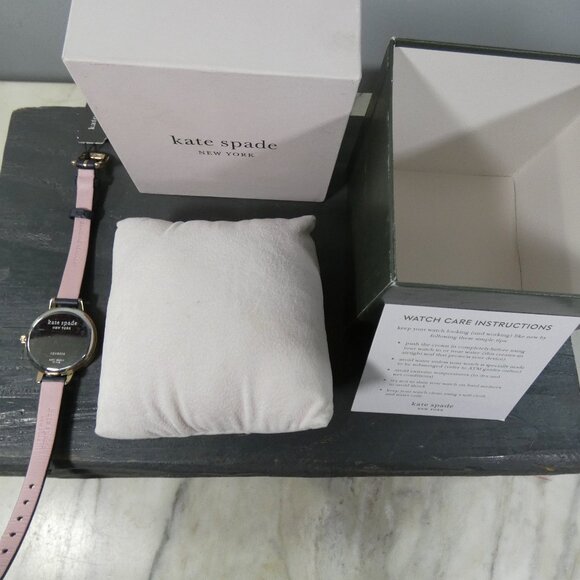 NiB Kate Spade New York Metro Slim Women's Watch,  Navy Blue Leather Strap $198 - Picture 8 of 15